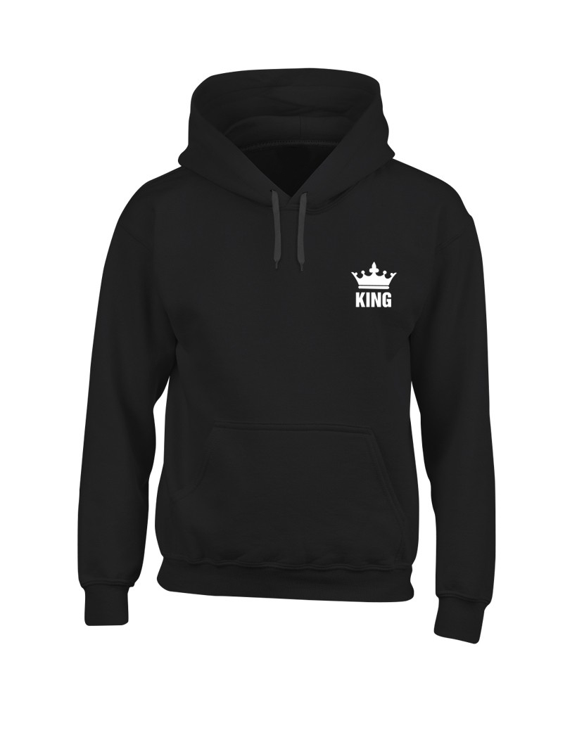 Pack 2 sudaderas Queen King personalizadas con capucha y corona